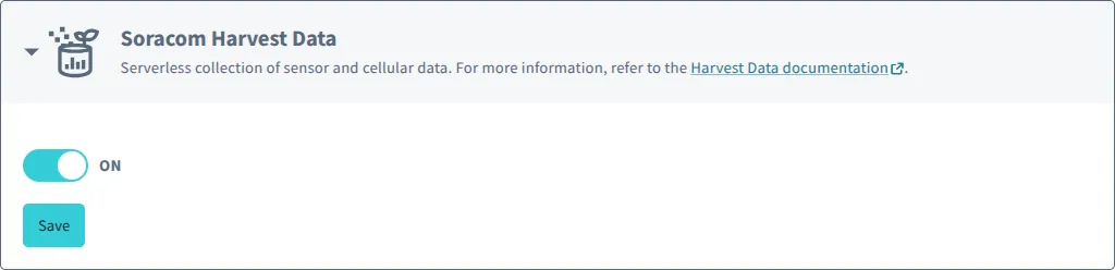Soracom Harvest Data settings